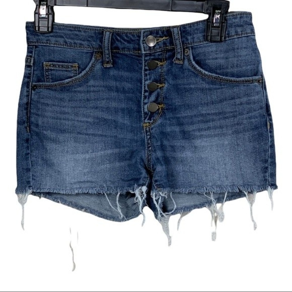 Universal Thread Distressed High Rise Button Fly Jean Shortie